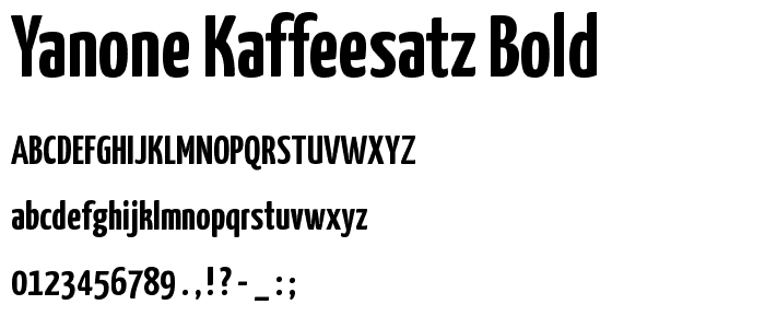 Yanone Kaffeesatz Bold font